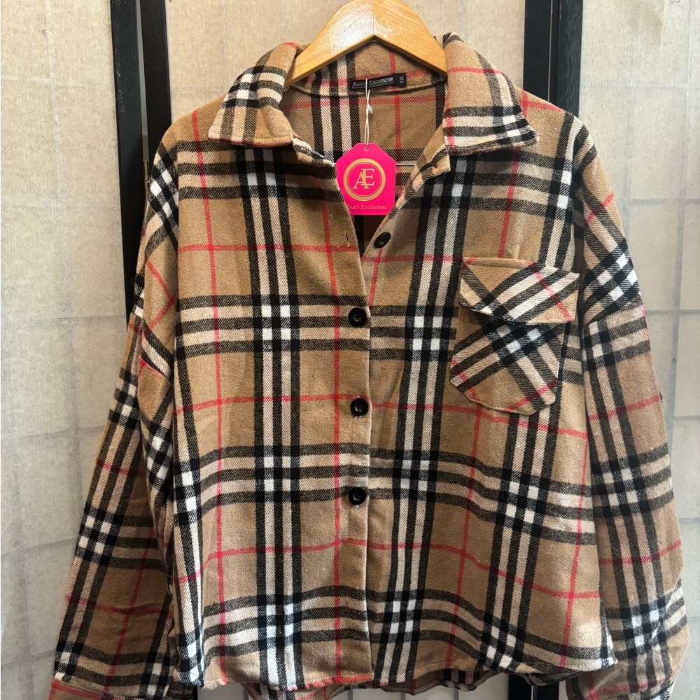 ALINA’S Exclusives NWT Check Plaid Button-Up Shirt Shacket